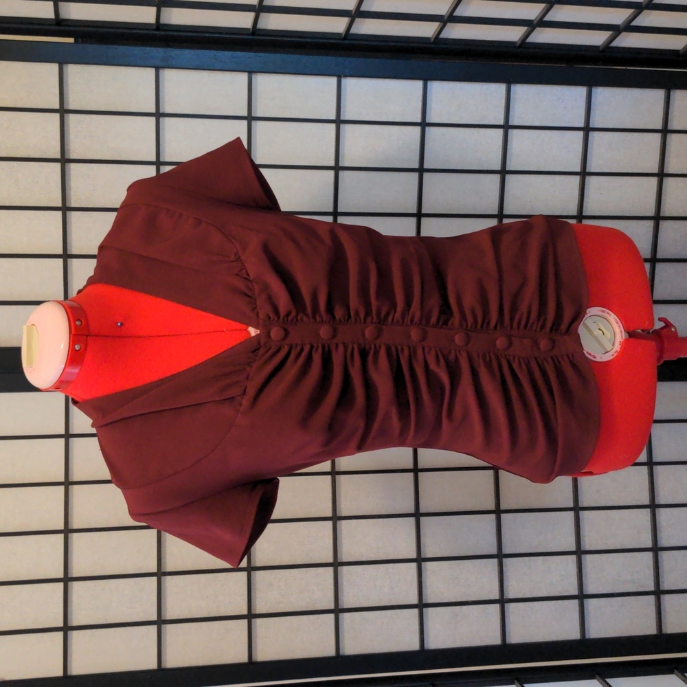 Hell Bunny Vixen XS Burgundy Top